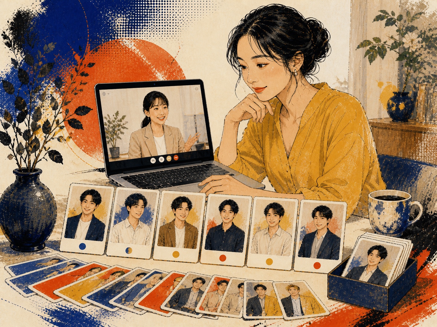 エン婚活エージェント｜オンライン完結・成婚料0円のデジタル型を象徴するウォールアート