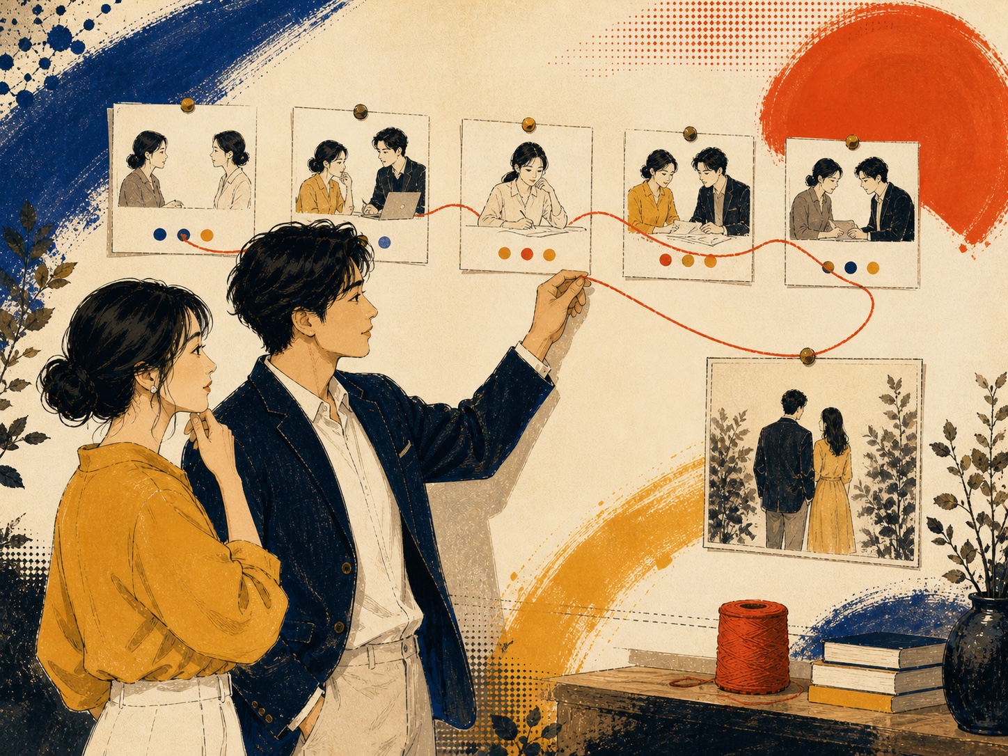 つむぐ｜転職エージェント発「設計する婚活」のIBJ加盟仲人型を象徴するウォールアート